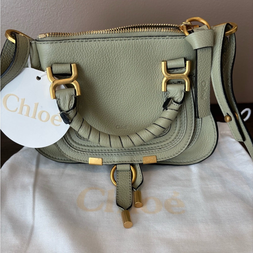 Chloe Mini Marcie Satchel Crossbody Faded Green